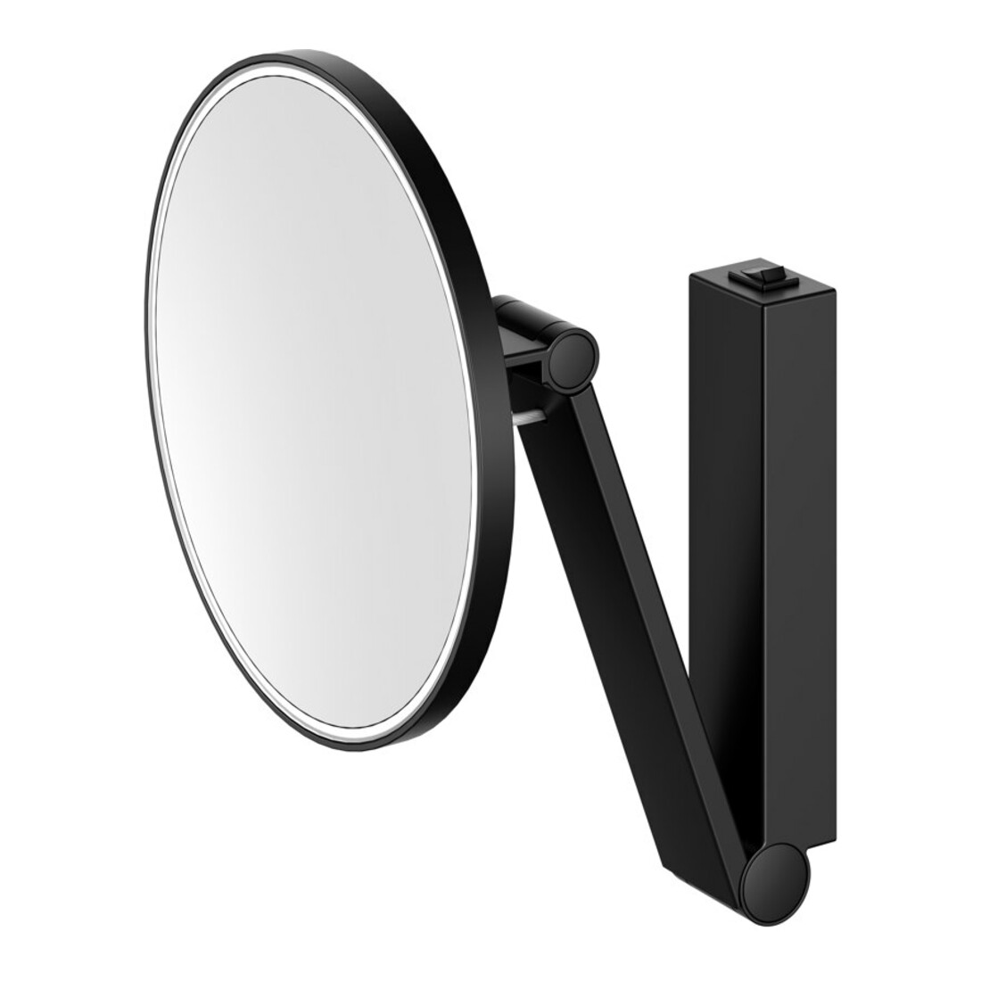 Keuco Miroir cosmétique éclairé iLook_move d 212mm, pivotant, basculant, noir mat