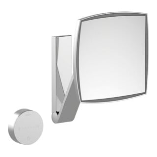 Keuco Miroir cosmétique iLook_move 200x200mm, éclairé, encastré, verre dépoli, chromé