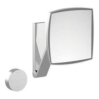 Keuco Miroir cosmétique iLook_move DALI 200x200mm, éclairé, encastré, verre dépoli, chromé