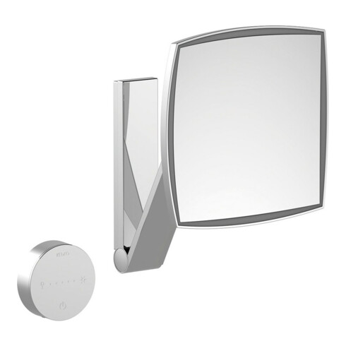 Keuco Miroir cosmétique iLook_move DALI 200x200mm, éclairé, encastré, verre dépoli, chromé