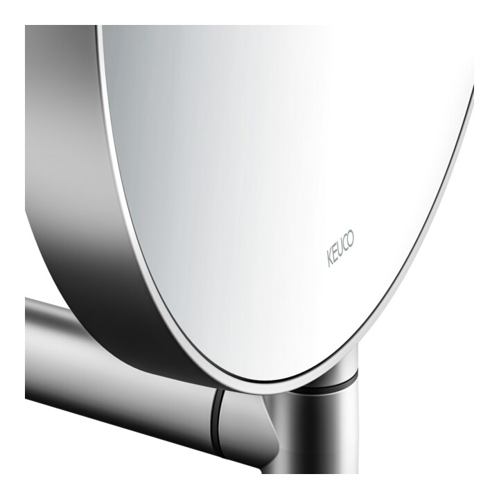 Keuco Miroir cosmétique Plan d 193 mm, non éclairé, pivotant, alu./finition