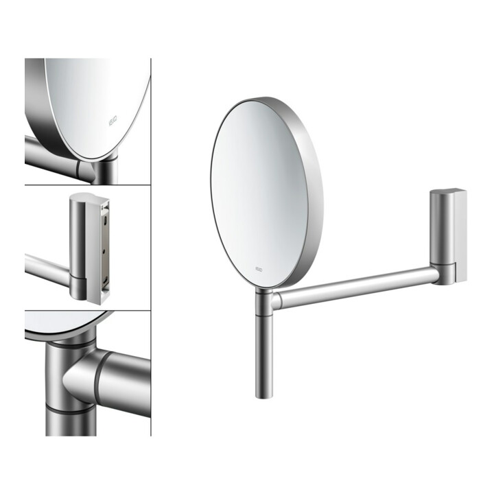 Keuco Miroir cosmétique Plan d 193 mm, non éclairé, pivotant, alu./finition