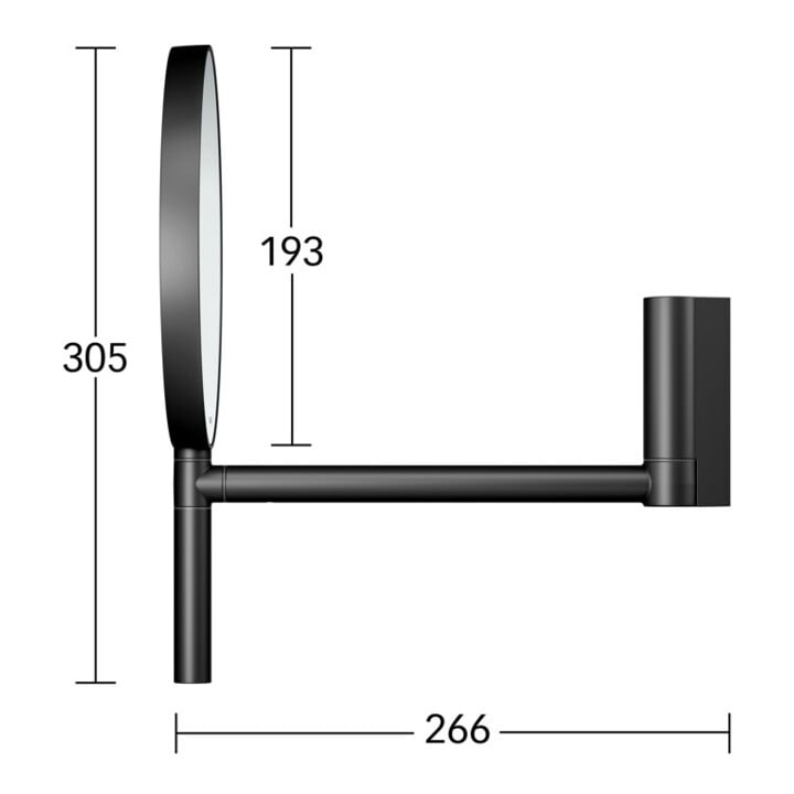 Keuco Miroir cosmétique Plan d= 193mm, non éclairé, noir