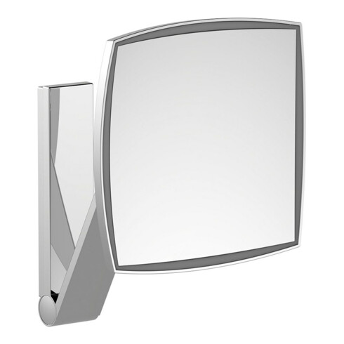 Keuco Miroir de maquillage éclairé iLook_move 200x200mm, encastré, chrome