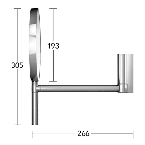Keuco Miroir de maquillage Plan Ø 193 mm, non éclairé, chromé