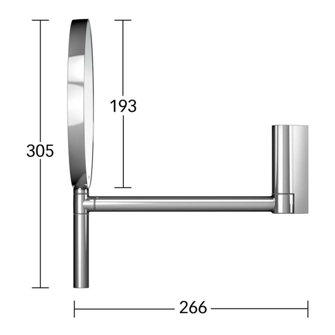 Keuco Miroir de maquillage Plan Ø 193 mm, non éclairé, chromé