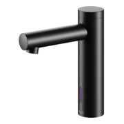 Keuco Mitigeur électronique de lavabo IXMO 130 noir mat, alimentation secteur, bec 124 mm