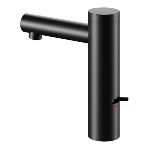 Keuco Mitigeur électronique de lavabo IXMO 130 noir mat, alimentation secteur, bec 124 mm