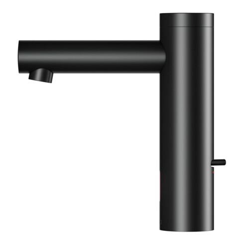 Keuco Mitigeur électronique de lavabo IXMO 130 noir mat, alimentation secteur, bec 124 mm
