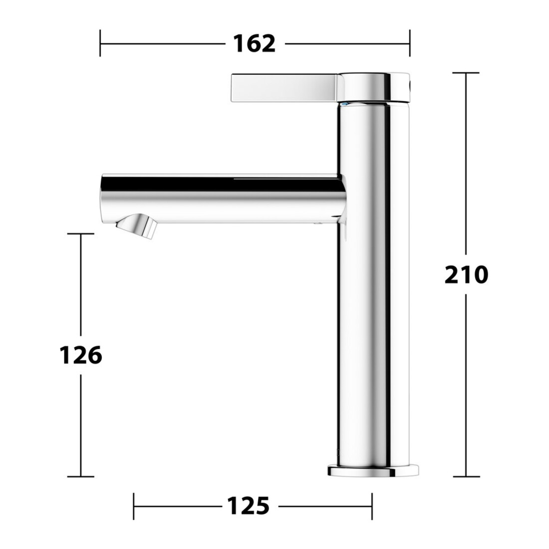 Keuco Mitigeur lavabo 1 levier 130 IXMO Pure A 125mm, sans vidage, rosace ronde, chromé