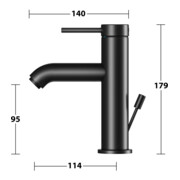 Keuco Mitigeur lavabo 100 IXMO Soft bec 114 mm, avec garniture vidage, noir mat-5