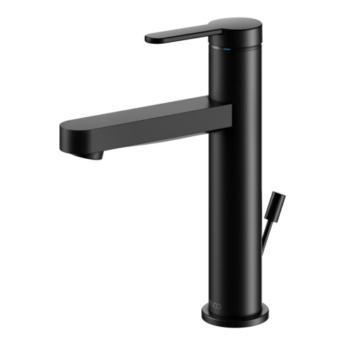 Keuco Mitigeur lavabo 130 IXMO Flat, bec 124 mm, avec garniture, rosace ronde, noir mat