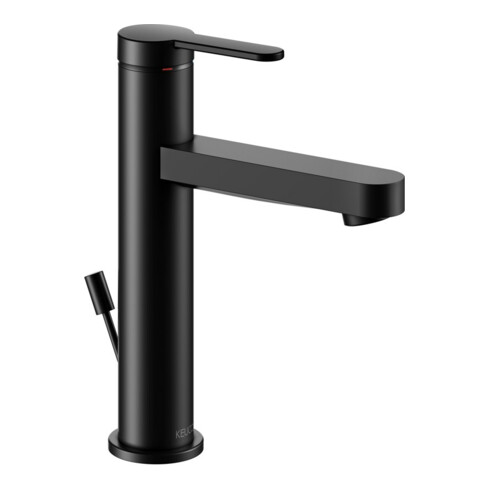 Keuco Mitigeur lavabo 130 IXMO Flat, bec 124 mm, avec garniture, rosace ronde, noir mat