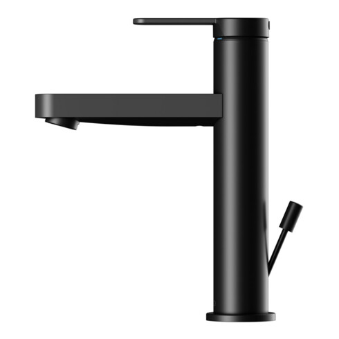 Keuco Mitigeur lavabo 130 IXMO Flat, bec 124 mm, avec garniture, rosace ronde, noir mat