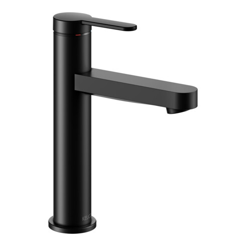 Keuco Mitigeur lavabo 130 IXMO Flat bec 124mm, sans garniture, rosace ronde, noir mat