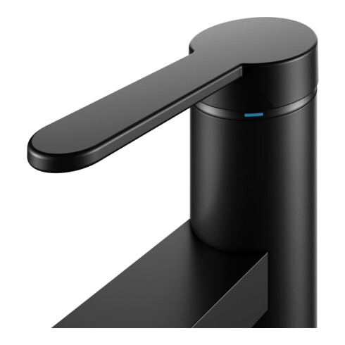 Keuco Mitigeur lavabo 130 IXMO Flat bec 124mm, sans garniture, rosace ronde, noir mat