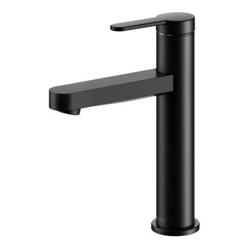 Keuco Mitigeur lavabo 130 IXMO Flat bec 124mm, sans garniture, rosace ronde, noir mat