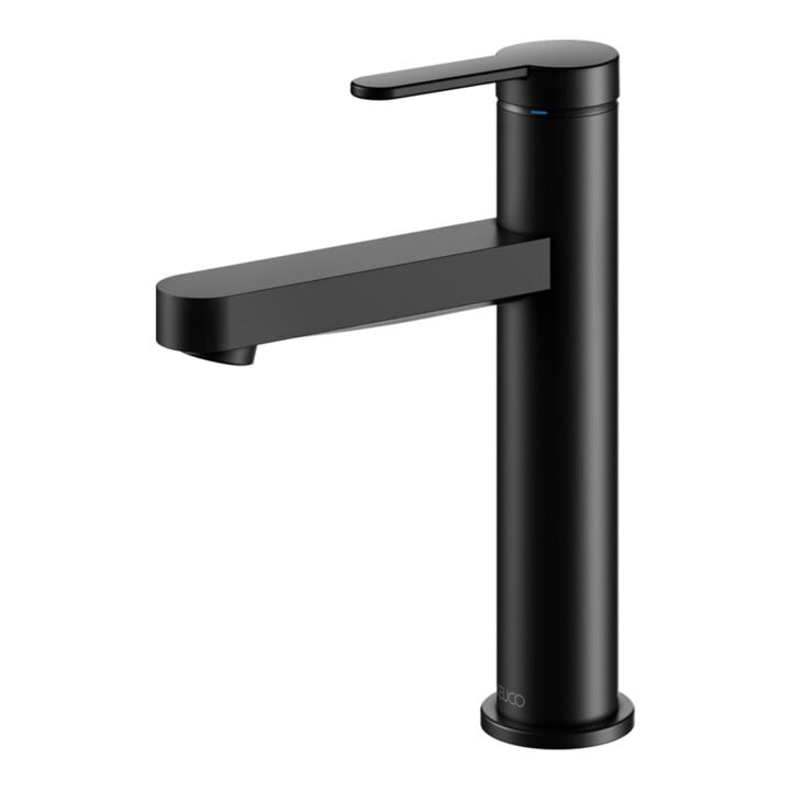 Keuco Mitigeur lavabo 130 IXMO Flat bec 124mm, sans garniture, rosace ronde, noir mat
