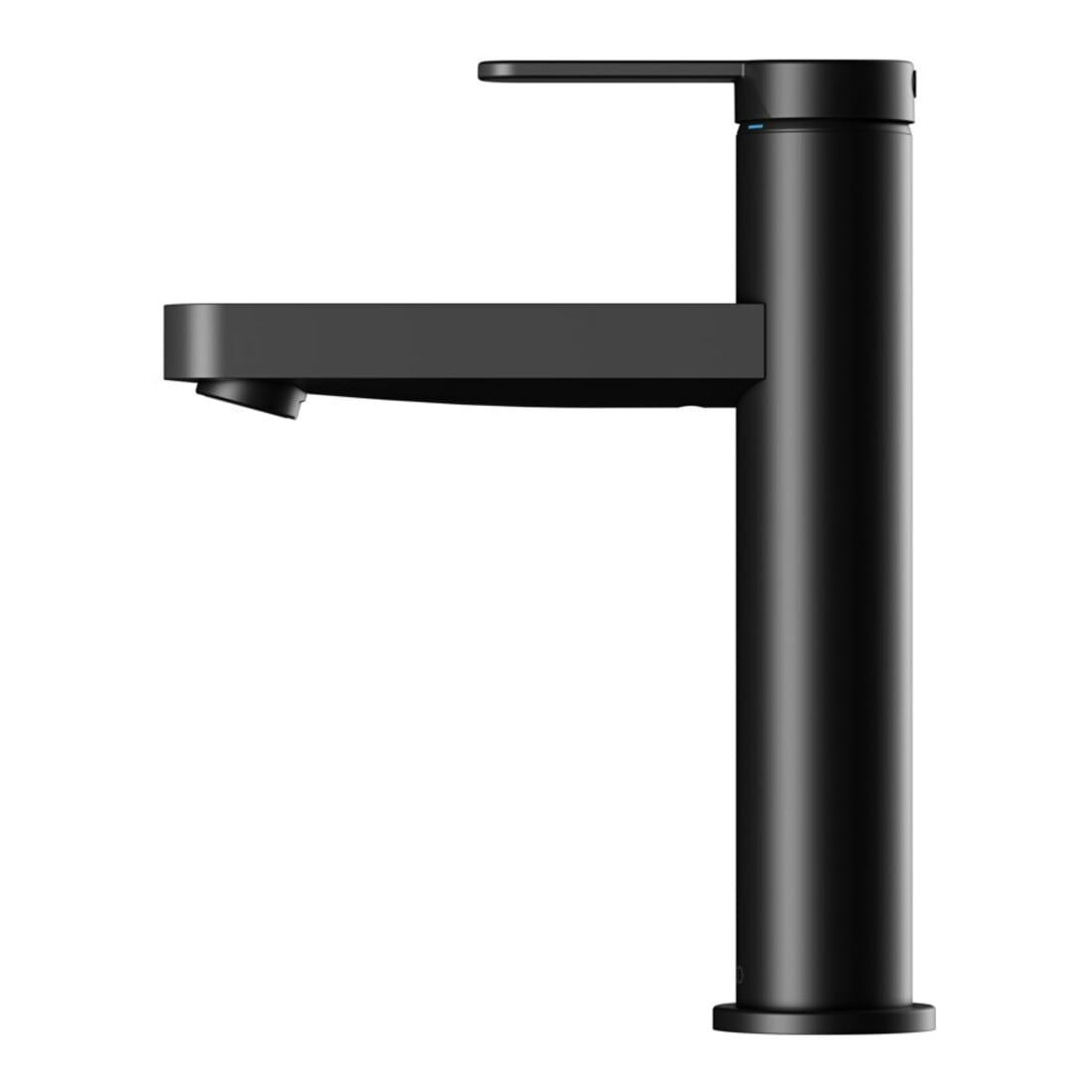 Keuco Mitigeur lavabo 130 IXMO Flat bec 124mm, sans garniture, rosace ronde, noir mat
