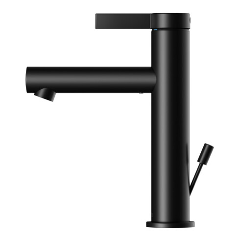 Keuco Mitigeur lavabo 130 IXMO Pure A 125 mm, avec garniture vidage, rosace ronde, noir mat