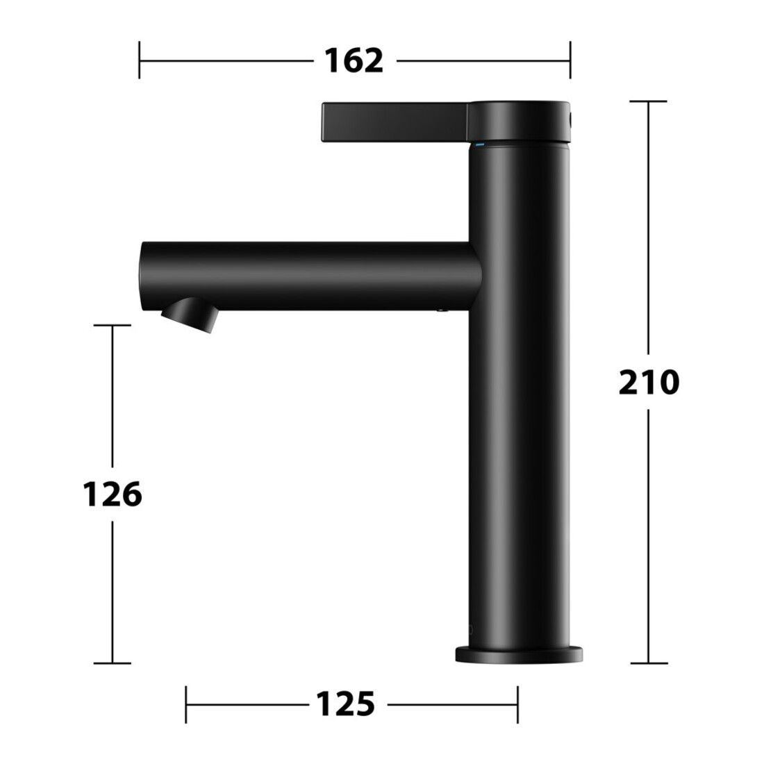 Keuco Mitigeur lavabo 130 IXMO Pure A 125mm, sans garniture vidage, rosace ronde, noir mat