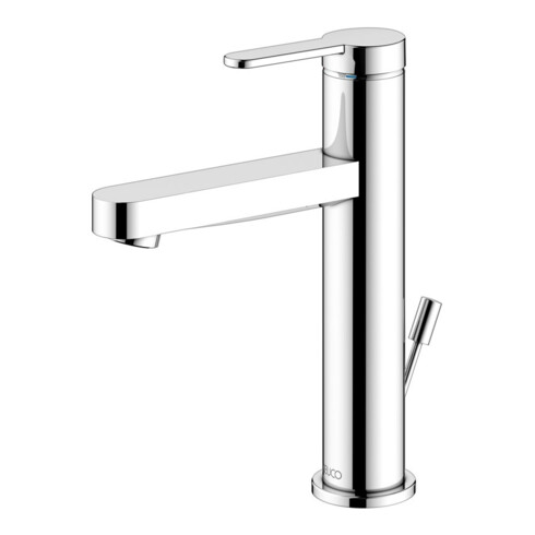 Keuco Mitigeur lavabo monocommande 130 IXMO Flat A 124mm, avec garniture vidage, rosace ronde, chromé