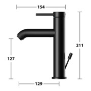 Keuco Mitigeur lavabo monocommande 130 IXMO Soft A 129mm, avec garniture vidage, rosace ronde, noir mat-5
