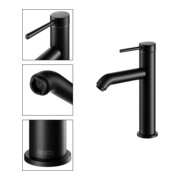 Keuco Mitigeur lavabo monocommande 130 IXMO Soft A 129mm, sans garniture, rosace ronde, noir mat-2