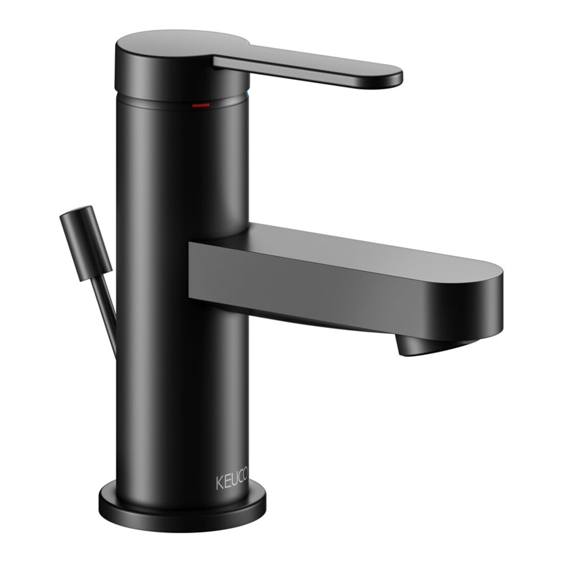 Keuco Mitigeur lavabo monocommande 60 IXMO Flat, bec 89 mm, avec garniture, noir mat