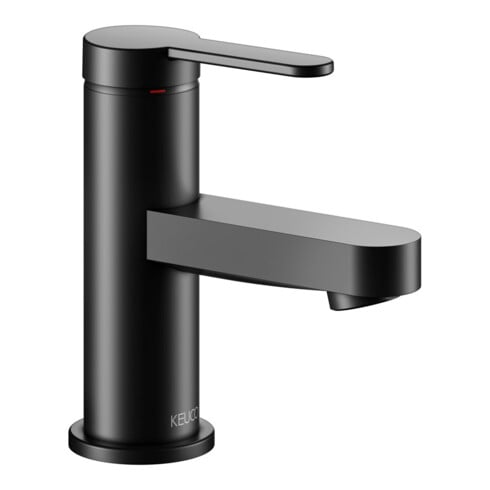 Keuco Mitigeur lavabo monocommande 60 IXMO Flat, bec 89 mm, sans garniture, noir mat