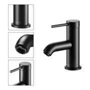 Keuco Mitigeur lavabo monocommande 60 IXMO Soft bec 94 mm, sans garniture, noir mat-2