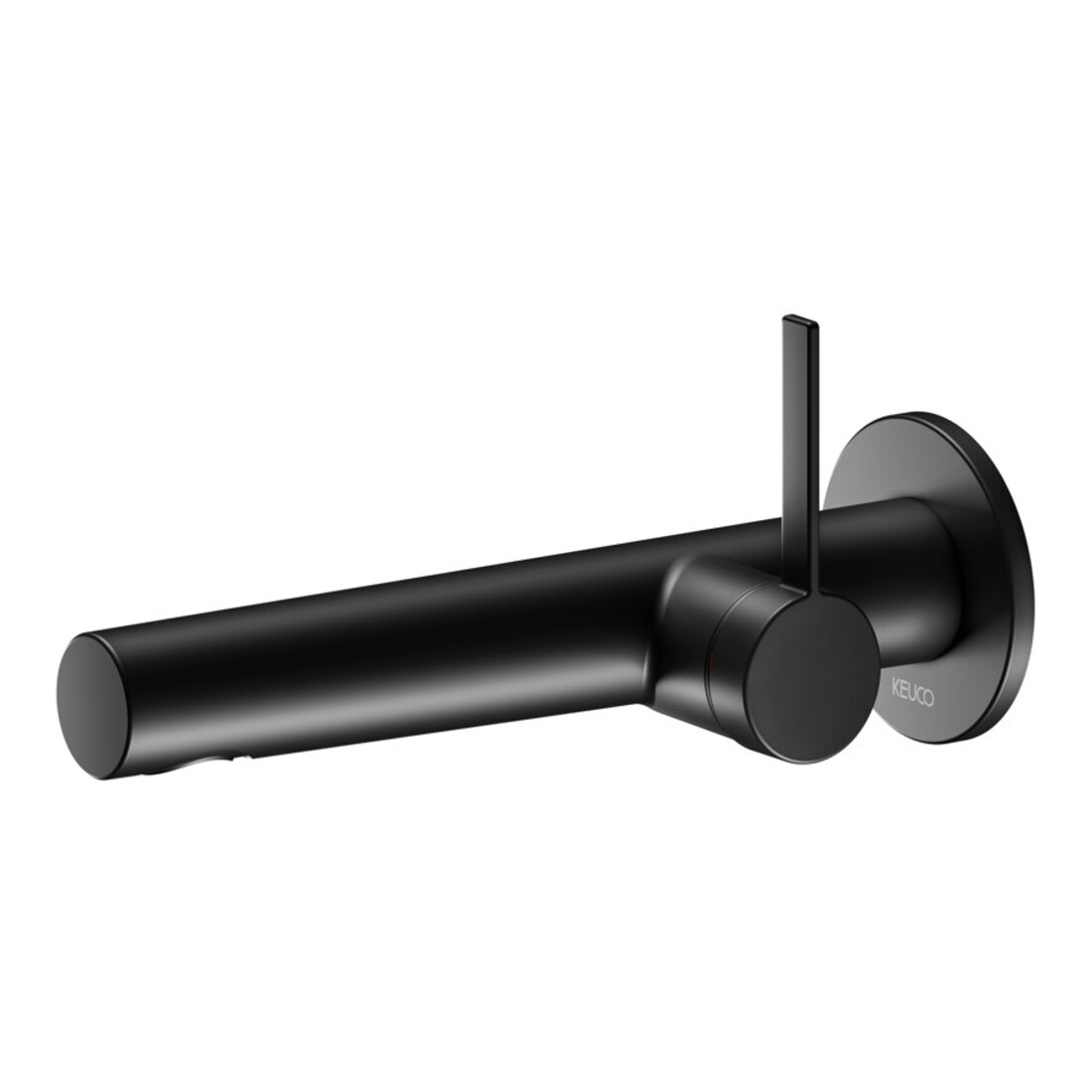 Keuco Mitigeur lavabo monocommande IXMO bec 219mm, noir mat, mural, ros. rond