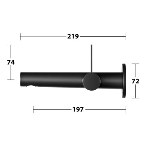 Keuco Mitigeur lavabo monocommande IXMO bec 219mm, noir mat, mural, ros. rond