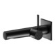 Keuco Mitigeur lavabo monocommande IXMO Pure A 165mm, noir mat, mural, rosace angulaire-1