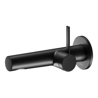 Keuco Mitigeur lavabo monocommande IXMO Pure, bec 165 mm, noir mat, mural, rosace ronde