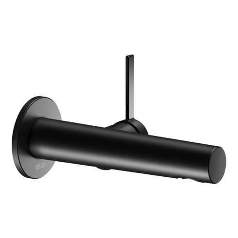 Keuco Mitigeur lavabo monocommande IXMO Pure, bec 165 mm, noir mat, mural, rosace ronde