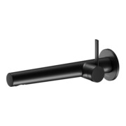Keuco Mitigeur lavabo monocommande IXMO Pure, bec 243 mm, noir mat, mural, ros. rond-2