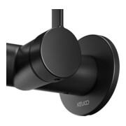 Keuco Mitigeur lavabo monocommande IXMO Pure, bec 243 mm, noir mat, mural, ros. rond-5