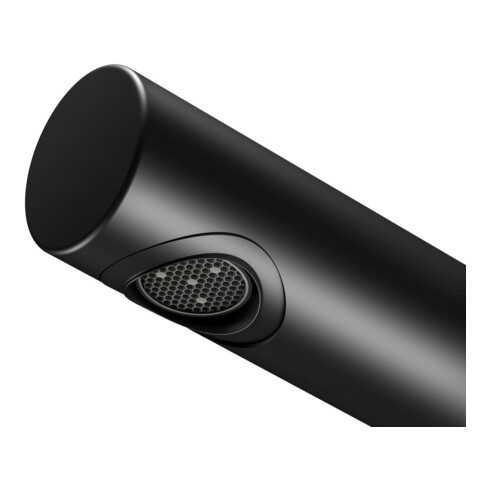 Keuco Mitigeur lavabo monocommande IXMO Pure, bec 243 mm, noir mat, mural, ros. rond