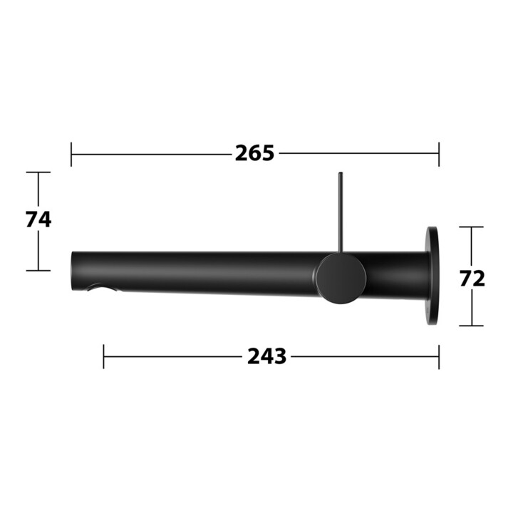 Keuco Mitigeur lavabo monocommande IXMO Pure, bec 243 mm, noir mat, mural, ros. rond