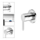 Keuco Mitigeur monocommande encastré DN15 IXMO 59551 avec rosace ronde/plate chromée-4