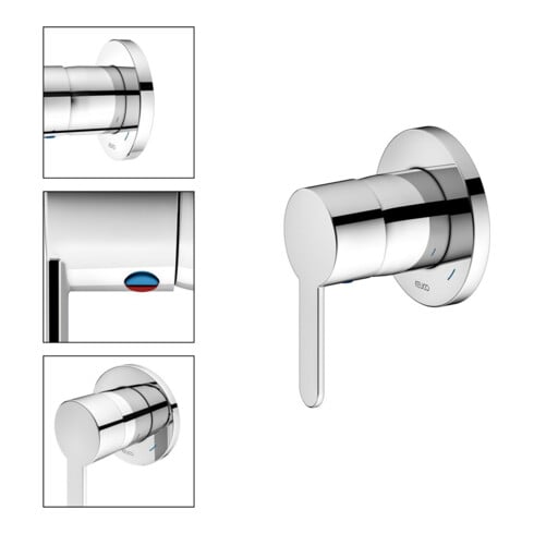 Keuco Mitigeur monocommande encastré DN15 IXMO 59551 avec rosace ronde/plate chromée