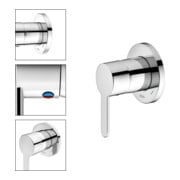 Keuco Mitigeur monocommande encastré DN15 IXMO 59551 avec rosace ronde/plate chromée-4