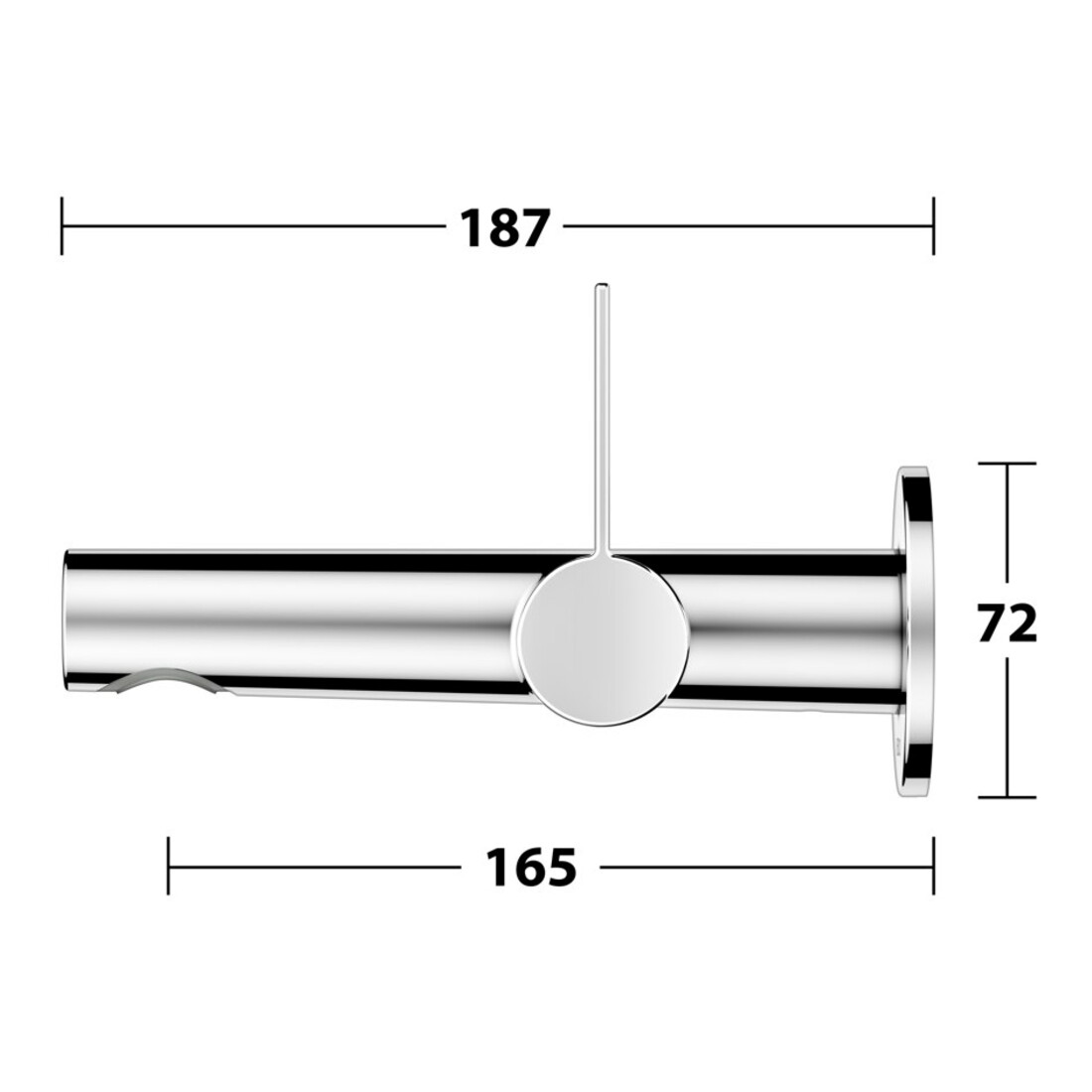 Keuco Mitigeur monocommande IXMO lavabo, bec 187 mm, chrome, mural, rosace ronde