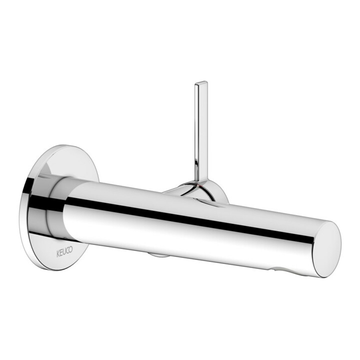 Keuco Mitigeur monocommande IXMO lavabo, bec 187 mm, chrome, mural, rosace ronde