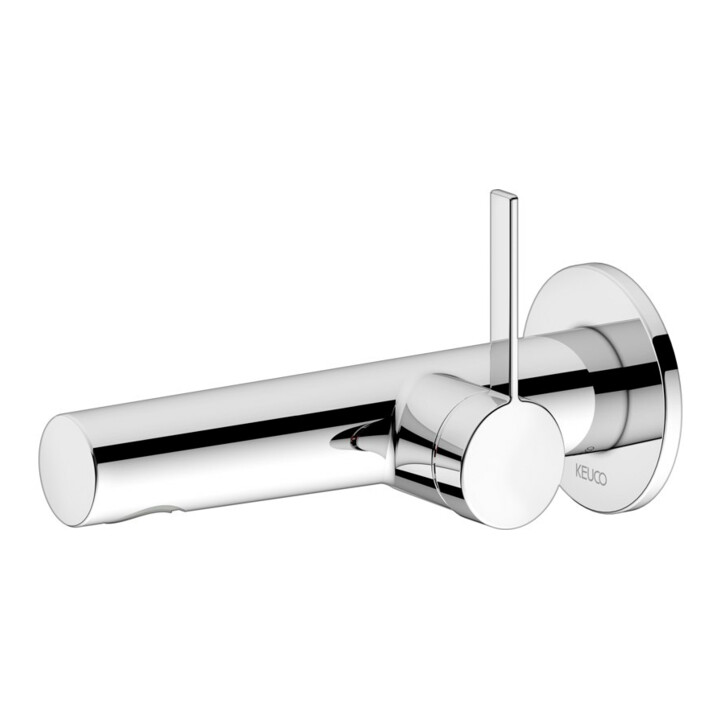Keuco Mitigeur monocommande IXMO lavabo, bec 187 mm, chrome, mural, rosace ronde