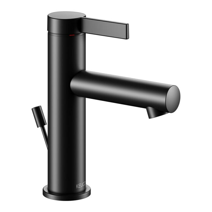 Keuco Mitigeur monocommande lavabo 100 IXMO Pure Sortie 110 mm, avec garniture vidage, noir mat
