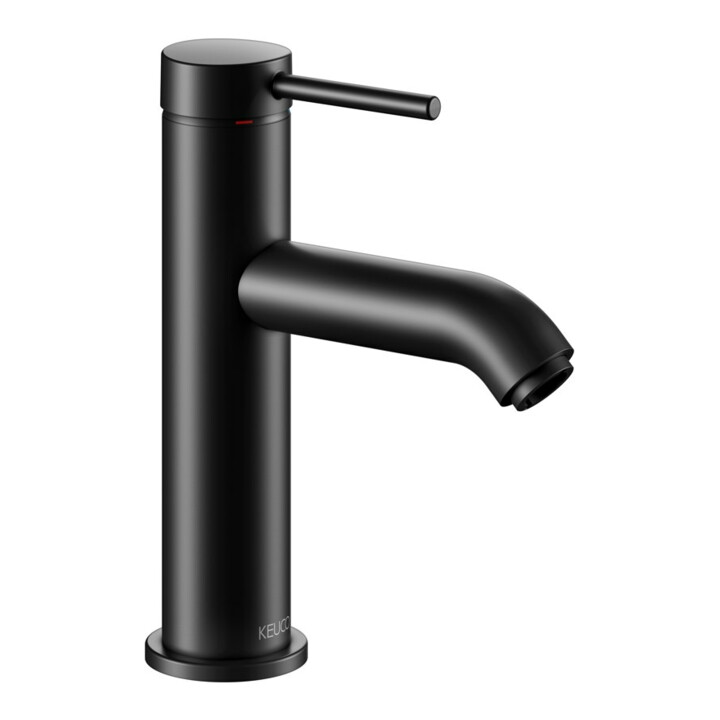 Keuco Mitigeur monocommande lavabo 100 IXMO Soft bec 114 mm, sans garniture, noir mat