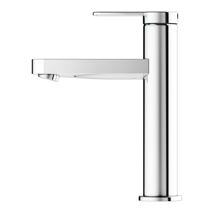 Keuco Mitigeur monocommande lavabo 130 IXMO Flat A 124mm, sans garniture, rosace ronde, chromé