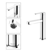 Keuco Mitigeur monocommande lavabo 130 IXMO Flat A 124mm, sans garniture, rosace ronde, chromé-5